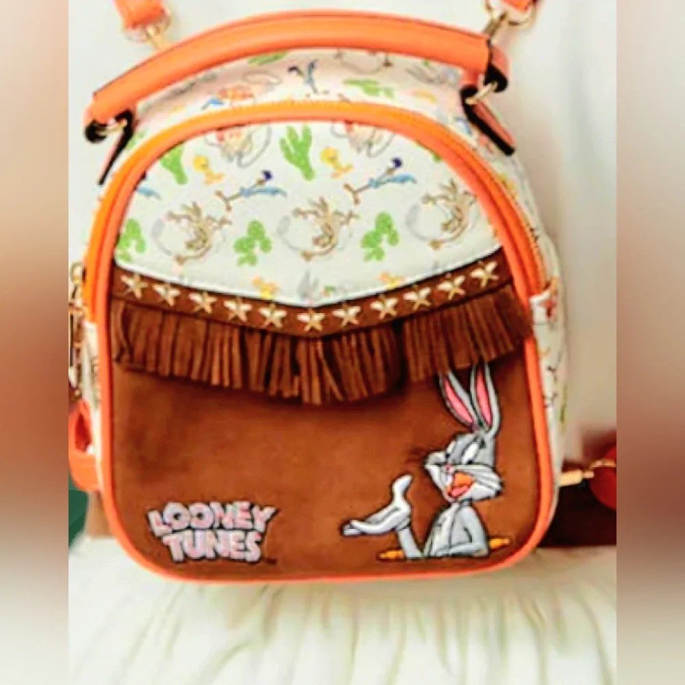 Looney Tunes X Unique Vintage Mini Fringe Backpack. NWT - Picture 3 of 3